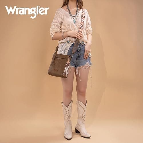 Wrangler Crossbody Purses for Women Vegan Leather Shoulder Bag Handbags thumbnail 2
