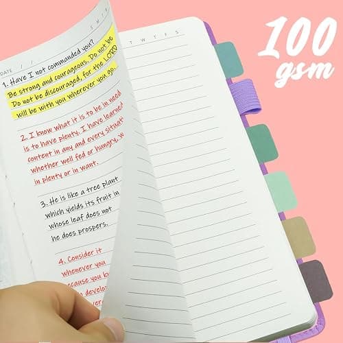 Hoci Poci Lined Journal Notebook, 400 Pages Thick Journal for Writing, A5 Hardcover Leather Notebook with 100Gsm College Ruled Paper for Women Men Work Note taking, 5.8" x 8.4", Purple thumbnail 5