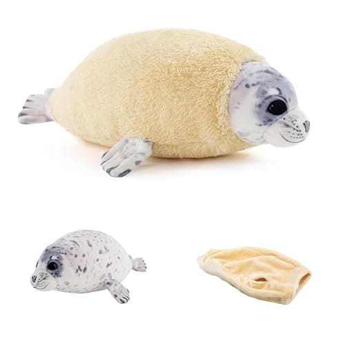 Dinyinor 20‘’ Molting Seal Plush Pillow,Chubby Blob Seal Stuffed Animal plushies for Boys Girls, Kids' Throw Pillow,Gifts for Kids Birthday,Valentine,Christmas - Image 1