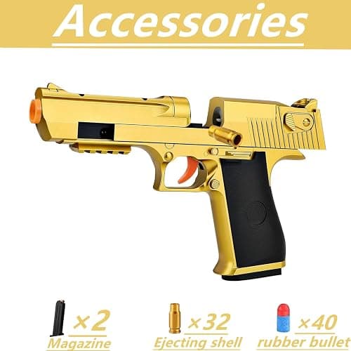 Toy Gun Pistols,Toy Guns with Soft Bullets - Perfect Toy for Kids and Adults of All Ages (Gold) thumbnail 2