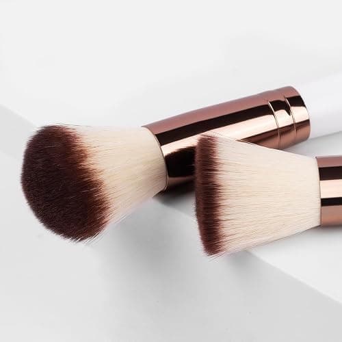 Real Perfection Makeup Brush Set 16 Pcs with 1 Eyebrow Razor Premium Synthetic Foundation Powder Concealers Eyeshadow Blush Makeup Brushes Make up Brushes Kit (White) thumbnail 3