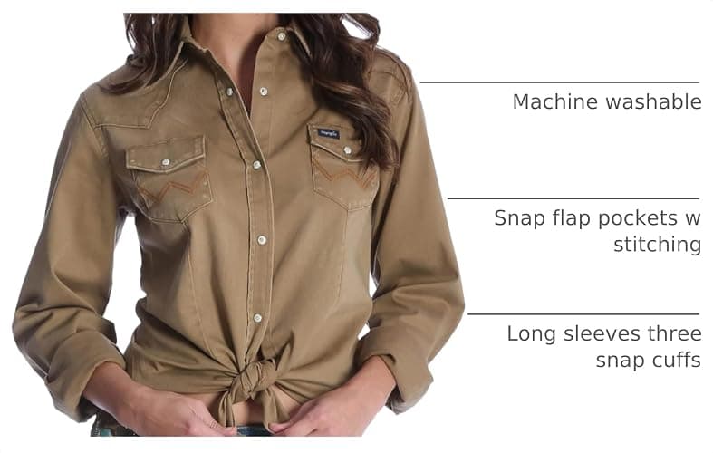Wrangler Women's Dark Denim Western Shirt thumbnail 5