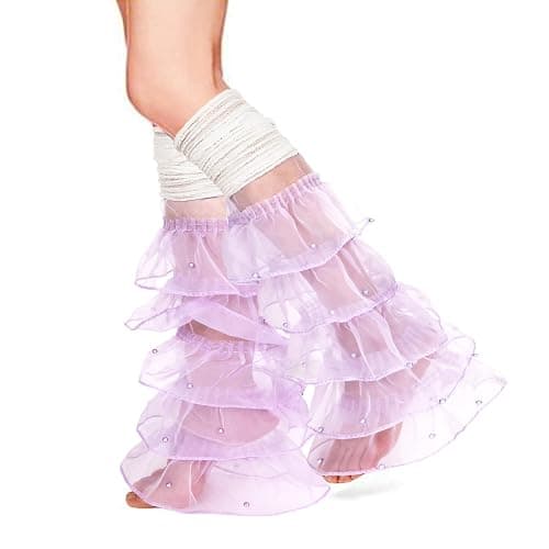 Benefeet Sox Women Lace Leg Warmers with Pearls Girls Cute Mesh Ruffle Thigh Highs Lolita Y2k Fashion Slouch Long Boot Socks thumbnail 3
