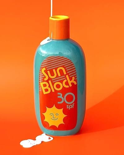 ban.do Vintage Inspired Sunblock Bottle Vase, Decorative Ceramic Vase, Large Flower Vase, Unique Sunblock Decor for Home/Kitchen/Office thumbnail 7