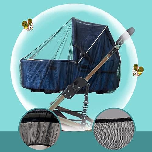 Baby Stroller Mosquito Net (2 Pack) - Durable Mesh Protection for Bassinets, Cradles, Playards, Pack N Plays & Portable Mini Cribs | Breathable Universal Fit Insect Barrier (Black) thumbnail 4