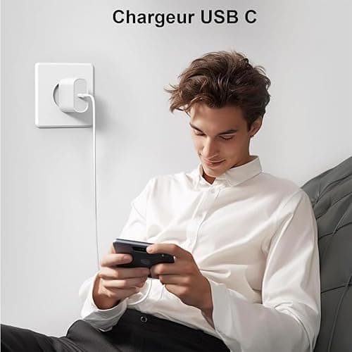 Chargeur USB C, 2 Pack 25W Prise USB C Rapide Secteur Mural Alimentation Adaptateur pour iPhone 17 16 15 14 13 12 11 Pro Max XR XS Tablette Ordinateur Portable thumbnail 7