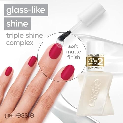 Essie Gel-Like Nail Polish, Lasts Up To 15 Days, With Flex.e Gel Technology, No Chipping, Glass-Like Shine, Vegan Formula, Couture, Matte Top Coat, 13.5 ml thumbnail 7