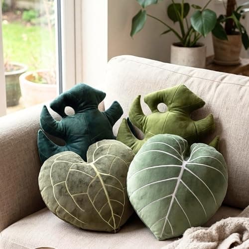 Green Philosophy Co. Monstera Leaf™ Pillow - Mossy Earth - Large Soft Plant-Shaped Plush Cushion for Couch, Bed, or Reading Nook - Cute & Unique Nature-Inspired Decor Throw Pillow thumbnail 8