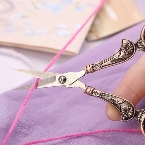 BUTUZE Embroidery Scissors Kit, European Antique Vintage Sewing Kit, Complete Vintage Sewing Tools with Embroidery Scissors,Original Case,Sewing Needle Case, Awl for Sewing, Craft, Needlework thumbnail 5