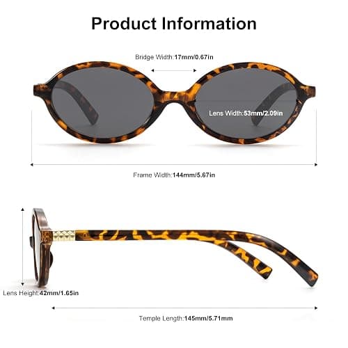 ViewJoy Retro Oval Sunglasses for Women Vintage 90s Y2K Trendy Designer Sun Glasses thumbnail 3
