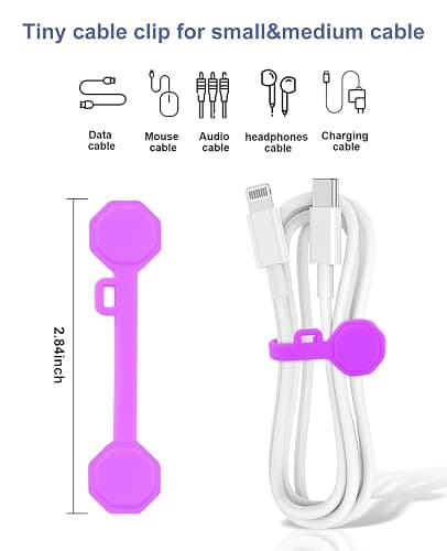 8PCS Silicone Magnetic Cable Ties & Clips, Cord Organizer [1S] Management Reusable Magnet Cable Organizer, Phone Cord Holder for Organizing, Bookmark Whiteboard Fridge Magnets etc thumbnail 3