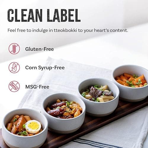 Tteokbokki Korean Rice Cakes – [Original Gochujang | Pack of 1] – Gluten Free | Ready in 3 Minutes | 0 Cholesterol/ 0 Trans Fat | 2 Servings Spicy Street Snack | Healthy/Savory/Spicy - O’food thumbnail 7