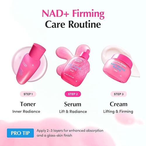 EQQUALBERRY NAD+ Peptide Boosting Serum | 14 Peptide Serum for Face, Neck & Body | Vegan Collagen & Pink Serum for Anti-Aging, Firming & Lifting | Korean Skincare (1.01 oz / 30ml) thumbnail 7