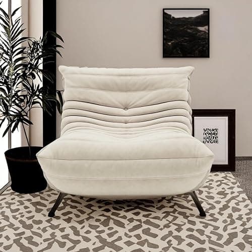 OTDMEL High-end Quality Fireside Togo Chair, Single Suede Togo Couch Sofa, Soft Floor Chaise Lounge Sofa, 1 Seat Lazy Bean Bag Chairs for Living Room Bedroom Salon Office, Non-Compression thumbnail 6