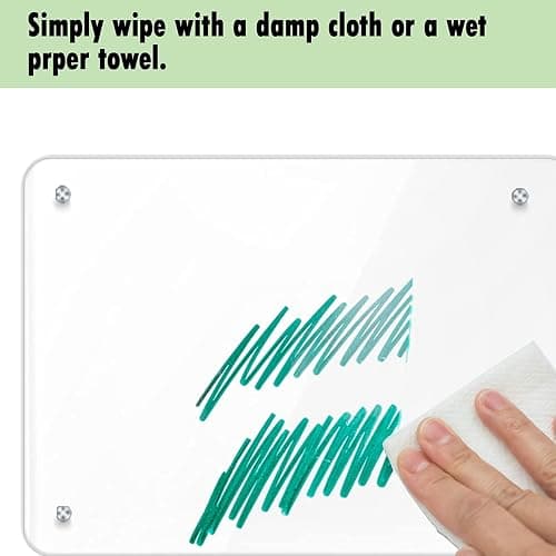 Acrylic Note Board Refrigerator Dry Erase Board Magnetic Clear 15”x11 Includes 4 Dry Erase Markers thumbnail 9