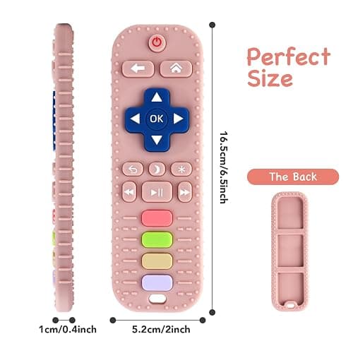 Hooku Silicone Teethers for Babies 0-6 Months, Teething Toys for Babies 6-12 Months, Baby Remote Control Toy, Infant Toys 0-3 Months, Sensory Chew Toys, Toddler Newborn Baby Girl Boy Gifts thumbnail 2