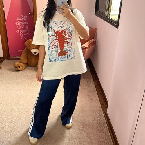 Y2k Oversized Graphic T Shirts Short Sleeve Crewneck Tees Baggy Tops thumbnail 5