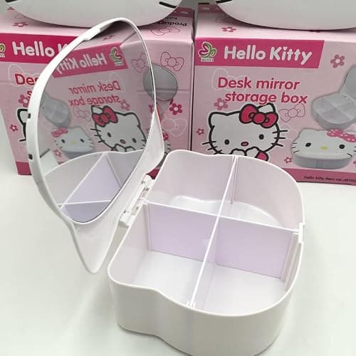 FUAN Kitty jewelry Box Cute Jewelry Anime Kitty Portable Travel Jewelry Case Cartoon Kawaii Jewelry Box For Women Jewelry Charms Kids Jewelry Box Anime Cat Jewelry Case With Mirror thumbnail 2