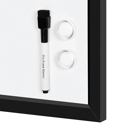 Amazon Basics Magnetic Dry Erase Whiteboard, 35"W x 23"H, Black Wooden Frame thumbnail 6