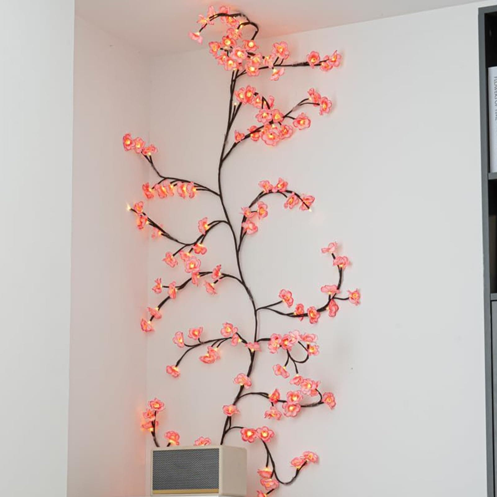 LED Tree Branch Lights for Wall - Pink Flowers Enchanted Willow Vine Lights,8 Modes Indoor Wall Decor for Home Living Room Bedroom Holiday Christmas Window Door thumbnail 3