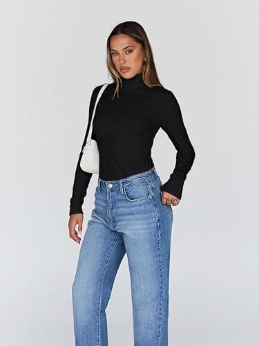 Trendy Queen Women's Turtleneck Long Sleeve Shirts Fall Fashion Basic Thermal Underwear Tops Winter Clothes 2025 thumbnail 3
