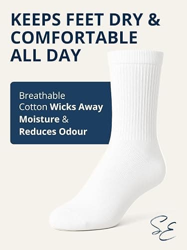 Special Essentials Diabetic Socks for Men & Women – 6 Pairs of Non-Binding Moisture-Wicking Neuropathy Socks – Crew Length thumbnail 5