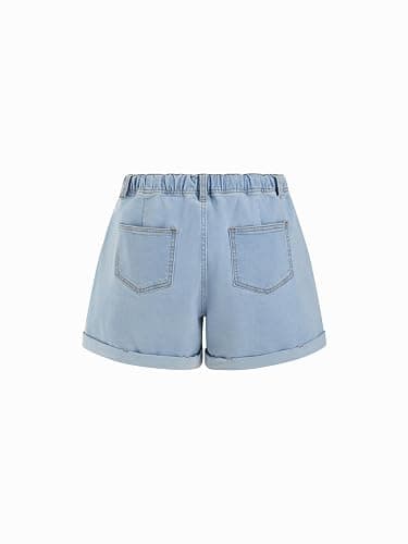 CIDER Women's Jean Shorts Drawstring Mid Waisted Denim Shorts with Pockets Casual Jorts Summer Outfits Trendy 2026 thumbnail 5