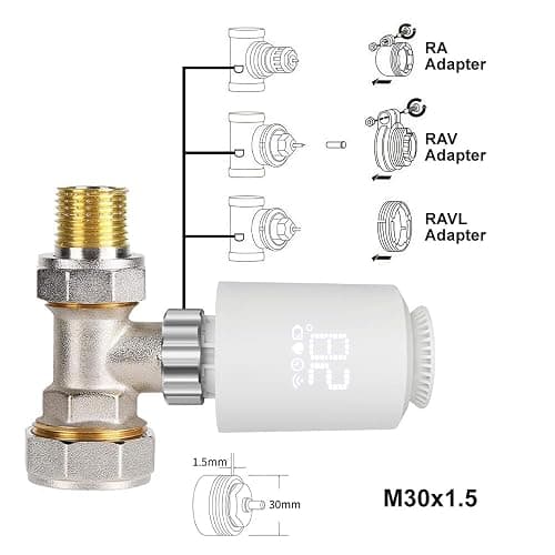 Smarte Heizkörperthermostat, Smart Heating Thermostat mit App-Funktion, Programmierbar, Sprachsteuerung,kompatibel mit Amazon Alexa/Home Assistant/ZigBee (1 Stück) thumbnail 7