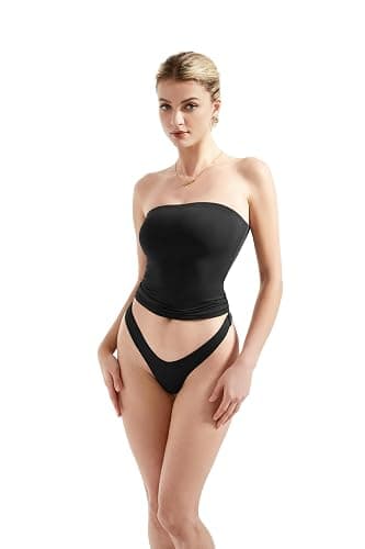SUUKSESS Women Sexy Tube Top Summer Y2K Going Out Double Lined Basic Tank Top thumbnail 5
