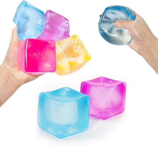 Premium Big Block Cube ,Ice Cube Squishies Toys,Durable, Slow-Rebound fingertip Exquisite Spherical ice Cube with boxGift-Ready (Blue) thumbnail 3
