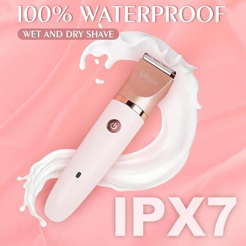 Ufree Electric Shaver Razors for Women Pubic Hair, Bikini Trimmer for Face and Body Hair, Wet & Dry Use Groomer, Hair Trimmer, Birthday Gifts for Women, Gold thumbnail 5