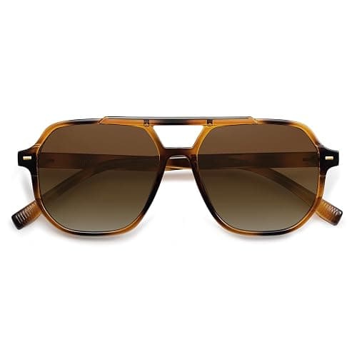 SOJOS Retro Trendy Aviator Polarized Sunglasses Men Women Vintage 70s Square Stylish Frame Sun Glasses SJ2283 thumbnail 4