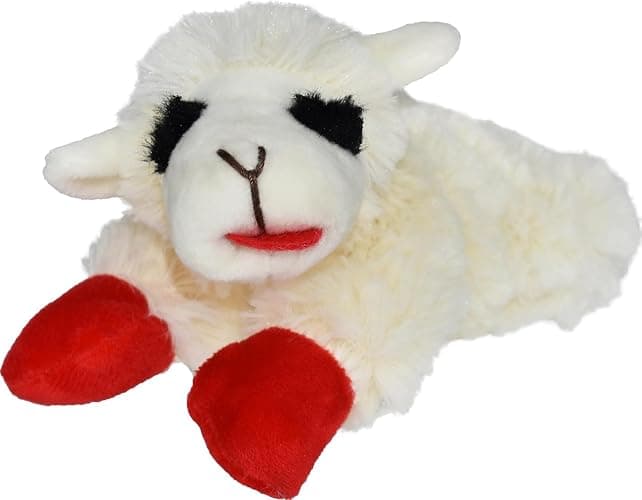 Multipet Lamb Chop Dog Plush Toy - Squeaky Toy for All Dogs - Extra Soft Plush - Stuffed Animal Dog Toy for Cuddling & Playing - Cute Pet Toy (6", Cream) - Image 1
