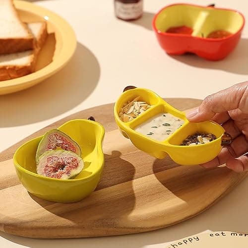 1 PCS Ceramic Fruit-shaped Dipping Dishes Set Soy Sauce Dishes, 3 oz Ceramic Dipping Bowls, Sauce Cups, Dinnerware and Accessories, Housewarming Gifts, Ketchup, BBQ, Party, Charcuterie Accessories thumbnail 7