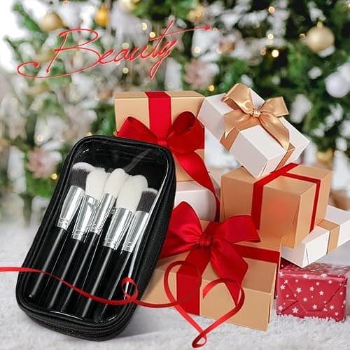 Professional Natural Travel Goat Hair Makeup Brushes with case, 15Pcs Kabuki Face Powder & Eye Makeup Brush set With Ultra Soft Premium Dense Hair, Valentines Day Gifts thumbnail 5