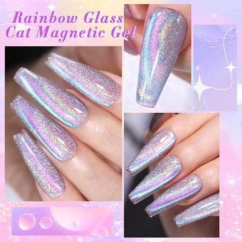 BORN PRETTY Magnetic Gel Nail Polish Set 6 Colors Rainbow Iridescent Gel Polish Cat Magnet Eye Sparkle Nail Polish Varnish U V/LED Nail Art Nail Salon Manicure thumbnail 6