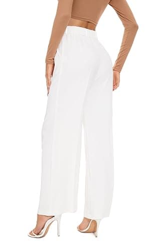 FUNYYZO Wide Leg Pants Women's High Elastic Waisted in The Back Business Work Trousers Long Straight Suit Pants thumbnail 7