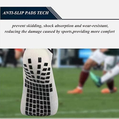 MIHAIR Men's Grip Soccer Socks Anti Slip Athletic Socks Non Slip Football Basketball Socks with Grip Pads2/4/6 thumbnail 5