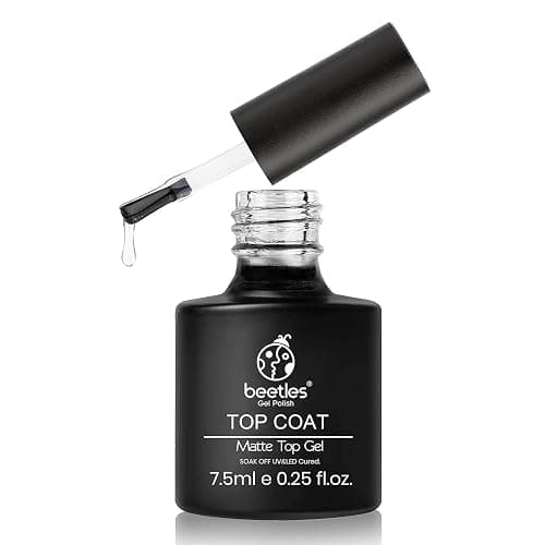 Beetles Matte Gel Top Coat for Gel Nail Polish, 7.5ML Chrome Proof Matte Top Coat No Wipe Powder-Resist Matte Finish for Detail Chrome Nail Powder Painting Long Lasting UV Nail Art thumbnail 8