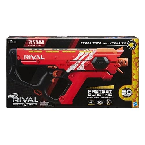 Nerf Perses Mxix-5000 Rival Motorized Blaster (Red) - Fastest Blasting Rival System, up to 8 Roundsper S - Rechargeable Battery, Quick-Load Hopper - Image 1
