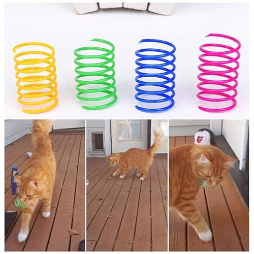 Andiker Interactive Cat Spiral Creative Spring Toy to Kill Time and Keep Fit, Sturdy and Heavy Plastic for Swatting, Biting, Hunting Kitten Toys, Colorful, 12 pcs thumbnail 4