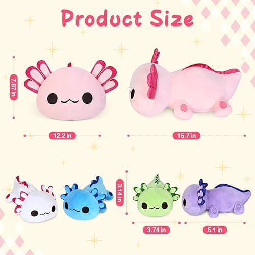 KMUYSL Axolotl Plush Toys for Ages 0 1 2 3 4 5 6 7 8+ Year Old Boys Girls- Axolotl Mommy Stuffed Animal with 4 Baby Axolotls in Her Tummy, Christmas Birthday Gifts for Baby, Toddler, Kids thumbnail 3