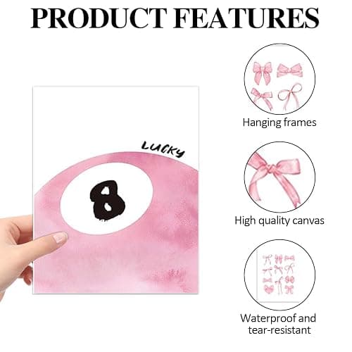 Cumnvulnt 4 Pcs Pink Wall Art, Coquette Room Decor Wall Prints Aesthetic, Preppy Pink Bows Posters for Girly College Apartment Decoration (8x10in, Unframed) thumbnail 3