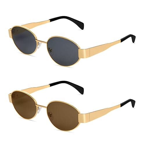 BUTABY Retro Oval Sunglasses for Women Men Designer Trendy Sun Glasses Classic Shades UV400 Protection - Image 1