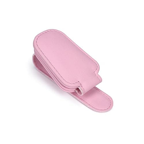 KIWEN Sunglasses Holders for Car Visor, Magnetic Leather Glasses Eyeglass Clip for Car, Ticket Card Clip Sunglasses Mount, Car Visor Accessories Gadgets (1, Pink) thumbnail 3