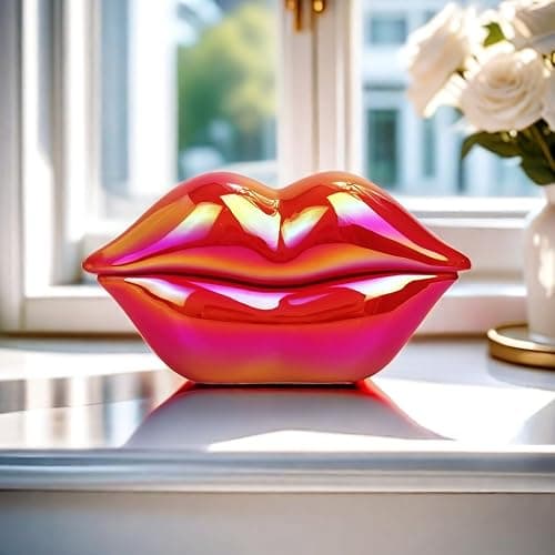 Upgraded Corded Landline Phones for Home, TelPal Funny Novelty Lip Phone Gift, Wired Mouth Telephone Real Landline Home Office Telephones Furniture Decor (Red) thumbnail 4