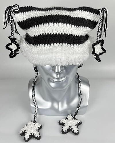 Y2k Beanie Knitted Hat Cute Cat Beanie Warm Loose Crochet Hat Women thumbnail 3