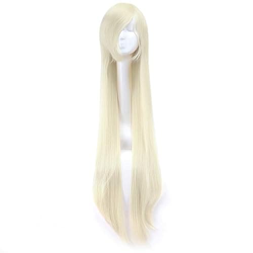 MapofBeauty 40" 100cm Anime Costume Long Straight Cosplay Wig Party Wig (Light Pink) - Light Pink thumbnail 2