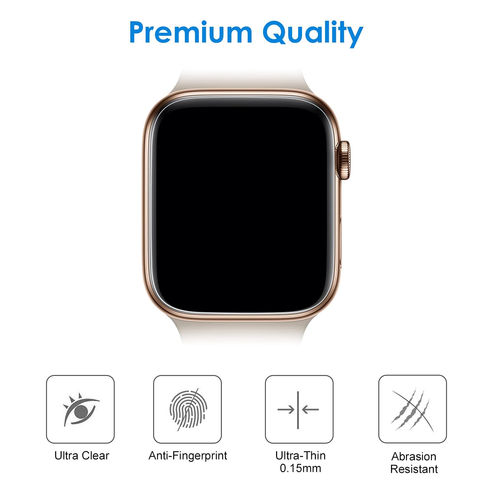 JETech Screen Protector for Apple Watch SE 3/2/1 (2025/2022/2020) / Series 6 5 4 40mm, TPU HD Clear Full Coverage Film, 3-Pack thumbnail 5