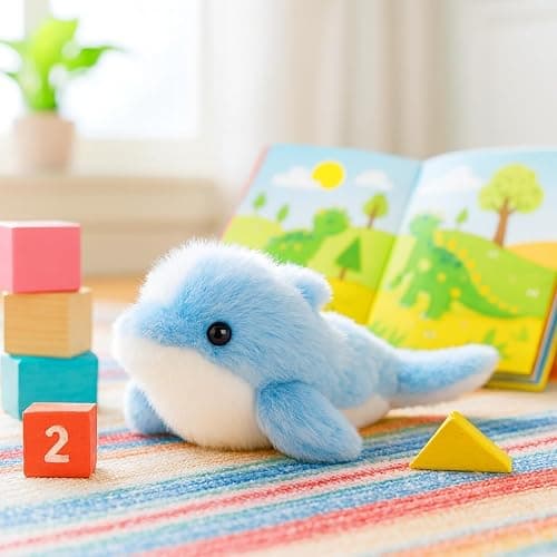 Mushymallow Adorable Dolphin Stuffed Animal Soft Blue Dolphin Plush Toy Cute Birthday Gift for Boys Girls Kids Toddlers thumbnail 2
